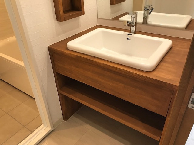 江東区 子育て世帯退去後　洗面化粧台交換